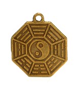 YIN YANG FENG SHUI CHARM 0.75&quot; Metal Pendant Bagua Protection Good Luck ... - €5,94 EUR