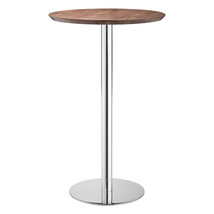 26&quot; Brown and Silver Rounded Stainless Steel Bar Table - $1,018.00 CAD