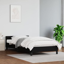 Bed Frame without Mattress Black Twin Faux Leather - $3,976.72 MXN
