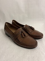 Vintage Florsheim Brown Leather Men&#39;s Loafer Dress Shoes w Tassel Fringe - £77.86 GBP