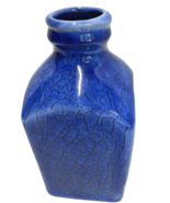 Studio Art Pottery Miniature Vase Blue Crackle Finish 5&quot; Signed, NC Pottery - $12.97 CAD