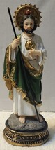 San Judas Tadeo Saint Jude Apostle Robe Staff Religious Figurine Statue - £17.48 GBP