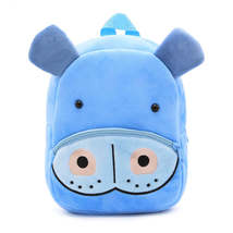 Anykidz 3D Blue Hippo School Backpack Cute Animal With Cartoon Designs Children  - £32.13 GBP