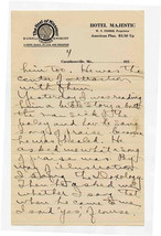 Hotel Majestic Caruthersville Missouri Letterhead Handwritten Letter 192... - £13.77 GBP