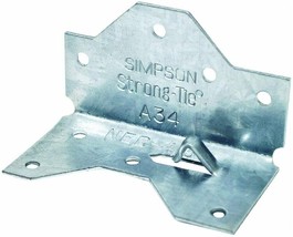 Simpson Strong Tie A34-100 18-Gauge Framing Angle (100-Per Box) - £84.72 GBP