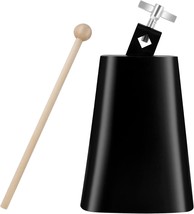 Eastrock 6 inch Metal Steel Cow Bells Noise Makers Hand Percussion Cowbell with - £26.45 GBP