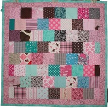 Baby Girls Western Quilt, Toddler Girl Western Quilt, Baby Pink And Brown Quilt - £76.73 GBP
