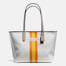 Coach Varsity Stripe City Zip Tote Bag - £166.19 GBP