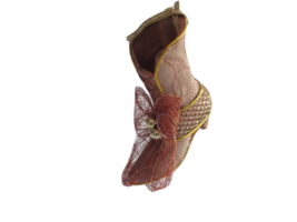 Victorian Boot Shoe Christmas Tree Ornament Plastic Fabric 3.25&quot; Heels B... - $175.58 MXN