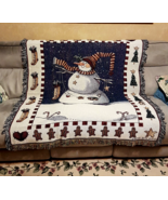 NEW Snowman Throw Blanket Decorative Winter Wall Tapestry Sandi Gore Evans - $526.63 MXN
