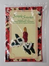 Simply Stitches Handmade 100% Silk Ribbon Embroidery Applique Christmas Candle  - £7.95 GBP