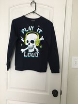 Joe Boxer Boys Skull Print Sweatshirt Crew Neck &quot;PLAY IT LOUD&quot; Size Large - $31.15 CAD