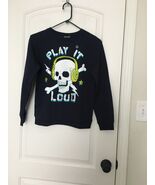Joe Boxer Boys Skull Print Sweatshirt Crew Neck &quot;PLAY IT LOUD&quot; Size Large - $31.15 CAD
