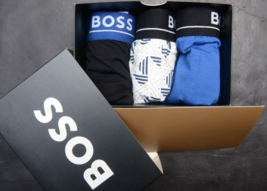 HUGO BOSS Hombre 3-Pack Multicolor Algodón Elástico Ropa Maletero Bóxers - $27.48