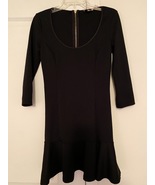 Julcy Couture Black Dress 3/4 Sleeve Peplum/Ruffle Bottom Size S - £15.98 GBP