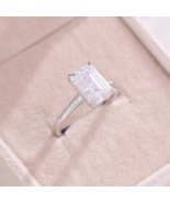 2CTEmarald Cut Moissanite Ring 925Sterling Silver Ring Solitaire Engagem... - $174.34 CAD