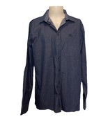 Jean Paul Classic Fit Blue Herringbone Long Sleeve Button Down Shirt Siz... - $706.61 MXN