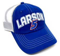 Nascar #5 Kyle Larson Blue White Retro Curved Bill Mesh Trucker Snapback Hat Cap - £16.70 GBP
