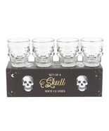 Set of 4 Skull Shot Glasses - Gothic Skeleton Head Tequila Drinking Set - $11.99