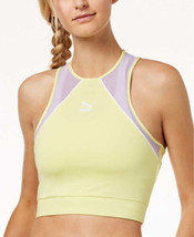 PUMA Womens Racerback Summer Reload Sports Bra Size Small Color Sunny Lime - £27.37 GBP