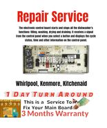 REPAIR SERVICE  Dishwasher Control Board  8564543 8564544 - $99.00