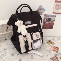 E backpack for teenage girls cute waterproof school bags ladies black casual anti theft thumb200