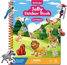 2 Pk. Jelly Reusable Sticker Books for Toddlers Gift Animals Themed Waterproof image 5