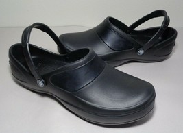 Crocs Size 11 MERCY WORK Black Clogs Loafers New Womens Shoes - £58.14 GBP