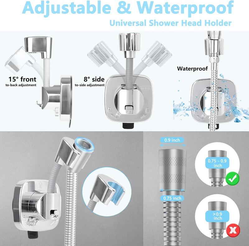 Shower Head Holder Suction Cup, 360° Adjustable Handheld Shower Holder Wall Moun Item image 4