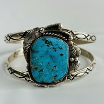 J.M. Navajo Roadrunner Sterling Huge Turquoise Stone Ladies Bracelet Native - £257.19 GBP