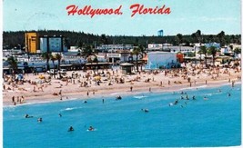 Florida Postcard Hollywood Beach Johnson St Sunbathers - £2.28 GBP