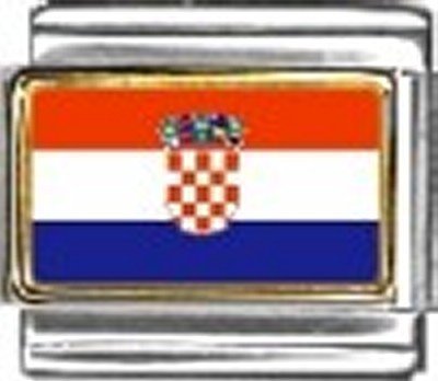 Primary image for Croatia Photo Flag Italian Charm Bracelet Jewelry Link