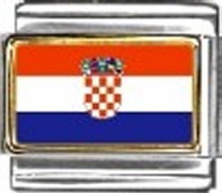 Croatia Photo Flag Italian Charm Bracelet Jewelry Link - £6.95 GBP