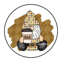 30 Gnome Father&#39;s Day Envelope Seals Labels Stickers 1.5&quot; Round Dad Coffee - £5.98 GBP