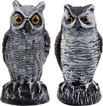 2 Pack Fake Horned Owl Bird Scarecrow Decoy Garden Statue - Keeps Pests ... - $23.75