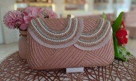 Fashion Sling Clutch with gold chain Motif embellished Diwali Gift Weddings DLY9 - £26.06 GBP