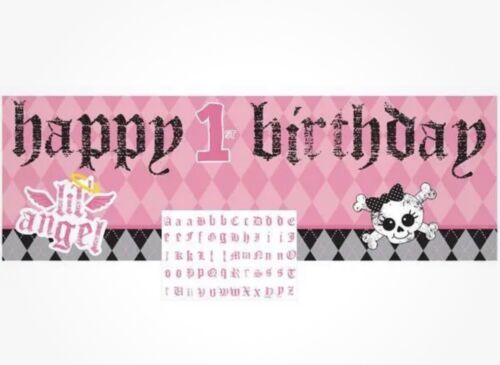 First Angel Pink Little Girl Argyle 1st Birthday Decoration 60” Party Ba... - $6.57