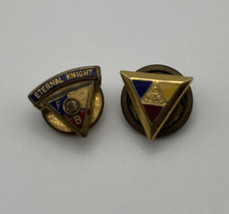 Two Vintage Knights of Pythias FCB Screw Back Pins - Eternal Knight - RARE - £18.55 GBP