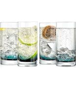 NutriChef NGLCUB4 12.5oz Highball Drinking Glasses - Set of 4 - Clear (O... - $30.59
