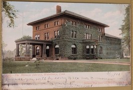1906s The Bronson Library Waterbury Conn VNT Postcard Cancelled New Haven 1906 - £9.16 GBP