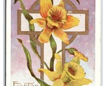 Easter Joys Be Thine Daffodil Flowers Floral DB Postcard H29 - $3.36