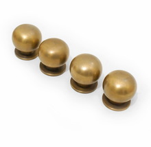 Retro Solid Brass Drawer Handle Knob Pulls - Set of 4 - £32.17 GBP
