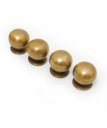 Retro Solid Brass Drawer Handle Knob Pulls - Set of 4 - £31.63 GBP
