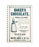 Walter Baker Chocolate 1899 Advertisement Victorian Baking Cocoa E85B - $28.01 CAD