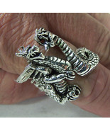 2 DOUBLE DRAGON BIKER RINGS heavy metal ring new BR164 - $12.34