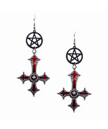 Original Dark Gothic black pentagram red cross segmentation and splicing  - $17.99