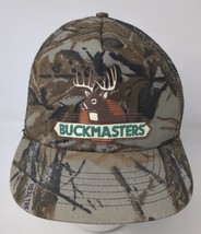 Vintage Buckmasters Camo Trucker Snapback Hat Mesh Back Camoflage Made in USA - £19.41 GBP
