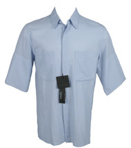NEW $630 Gianni Versace Couture Shirt! Blue or Lilac  Sheer Stripes Short Sleeve - $159.99