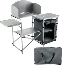 Gray, Grey Vevor Aluminum Portable Folding Picnic Station With Windshield, - £91.86 GBP