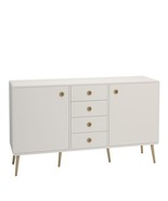 Large White Pine Modern Sideboard Storage Cabinet Unit With 4 Drawers Le... - £211.33 GBP